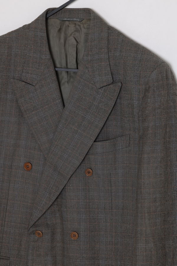 CANALI (Italy) 1985–1995, Double-Breasted Blazer, Super 130’s, Windowpane