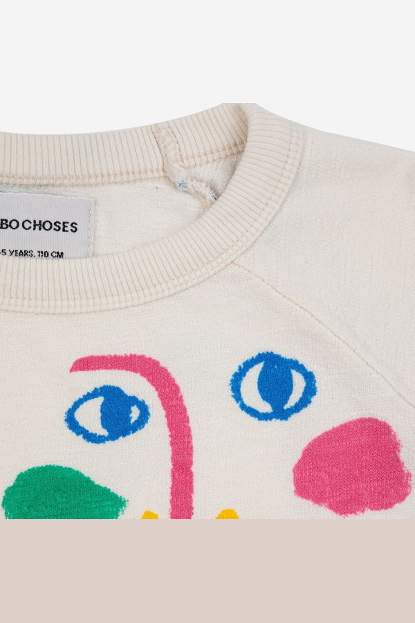 KIDS Bobo Choses Smiling Mask Cropped Sweatshirt