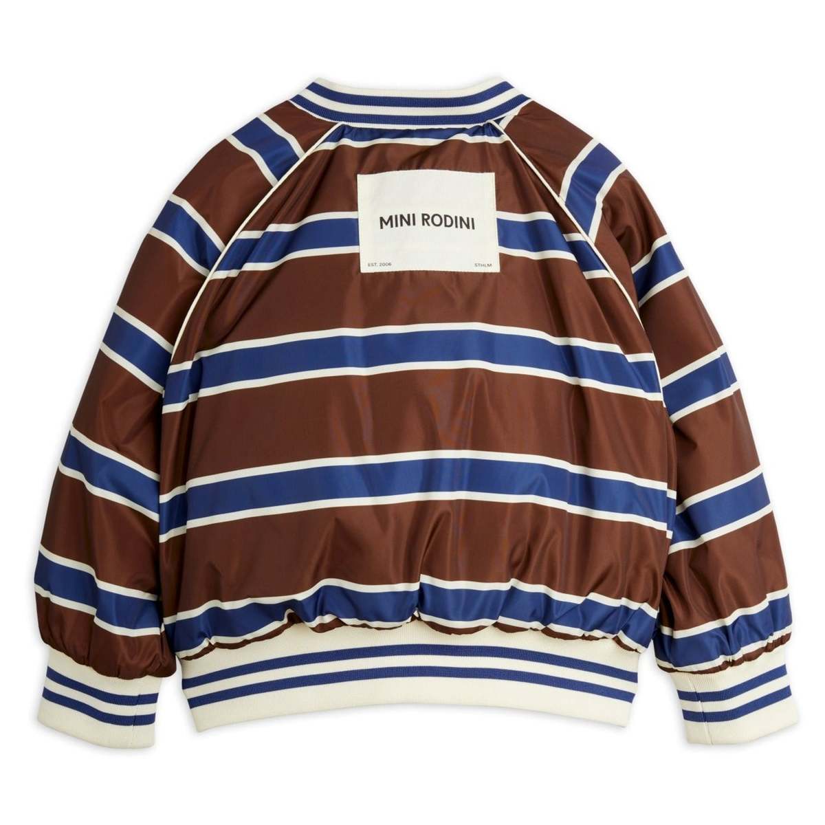 KIDS Mini Rodini Stripe Reversible Baseball Jacket - Image 5 of 6