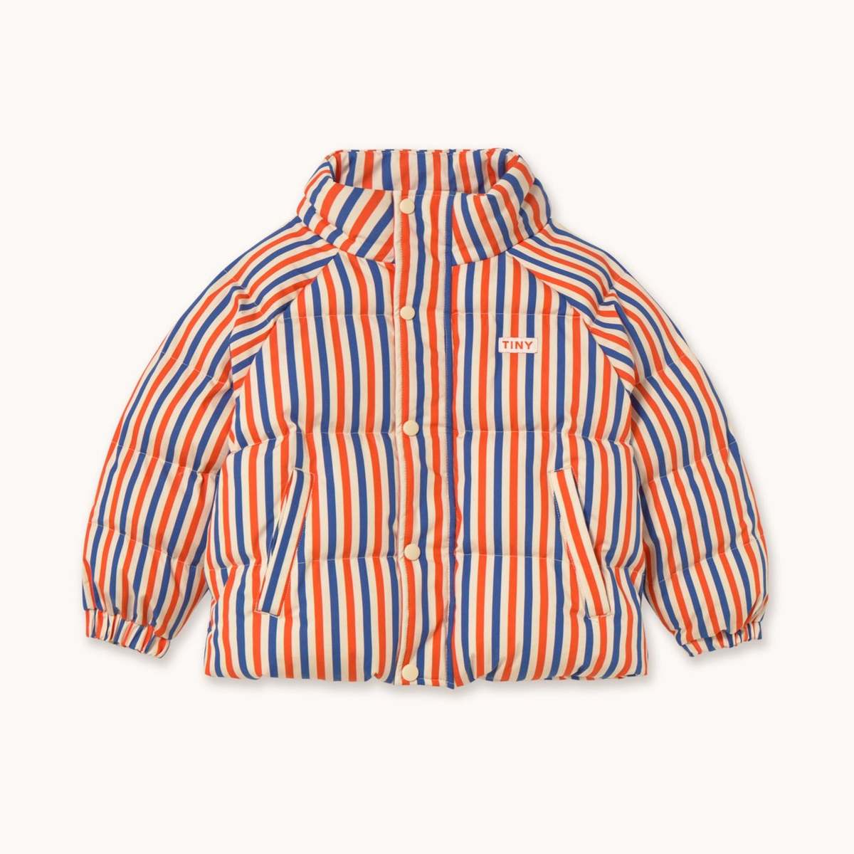 KIDS Tinycottons Stripes Short Padded Jacket - Image 1 of 2