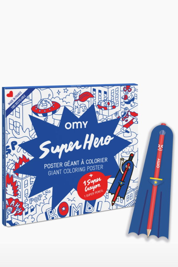 Kids Omy Super Hero Giant Coloring Poster
