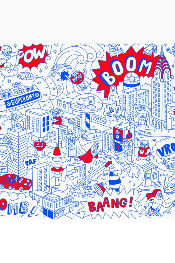 Kids Omy Super Hero Giant Coloring Poster