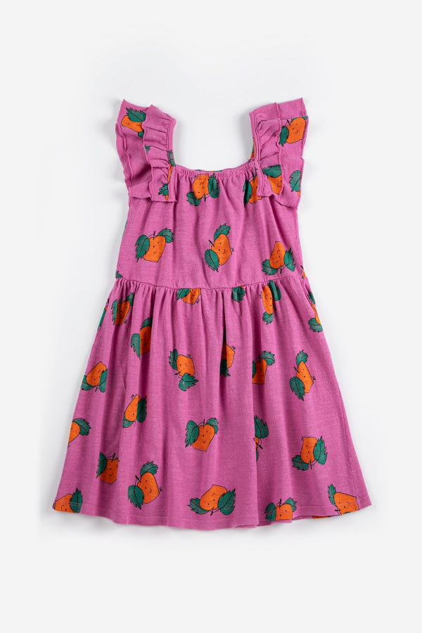 KIDS Bobo Choses Tangerine Ruffled Dress