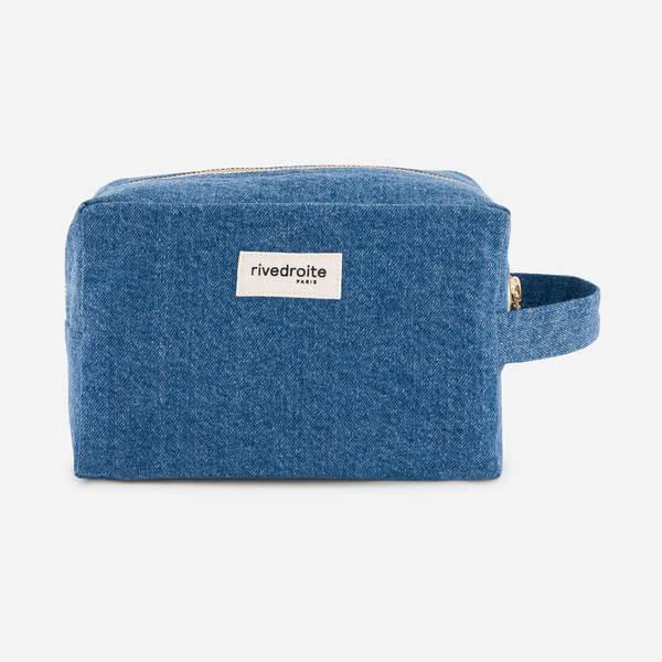 Rive Droite Tournelles XL Large Pouch - Stone Washed Denim