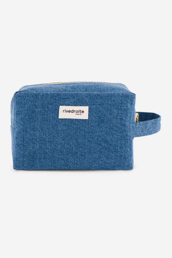 Rive Droite Tournelles XL Large Pouch - Stone Washed Denim
