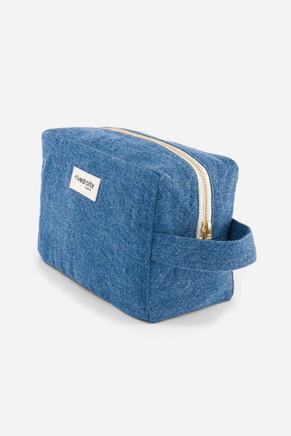 Rive Droite Tournelles XL Large Pouch - Stone Washed Denim