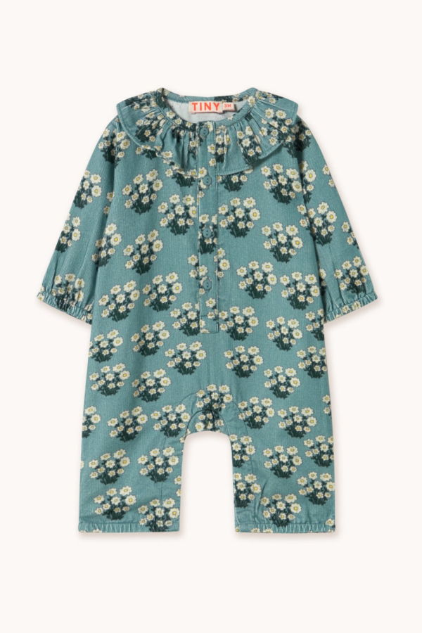 KIDS Tinycottons White Bouquet Baby Playsuit