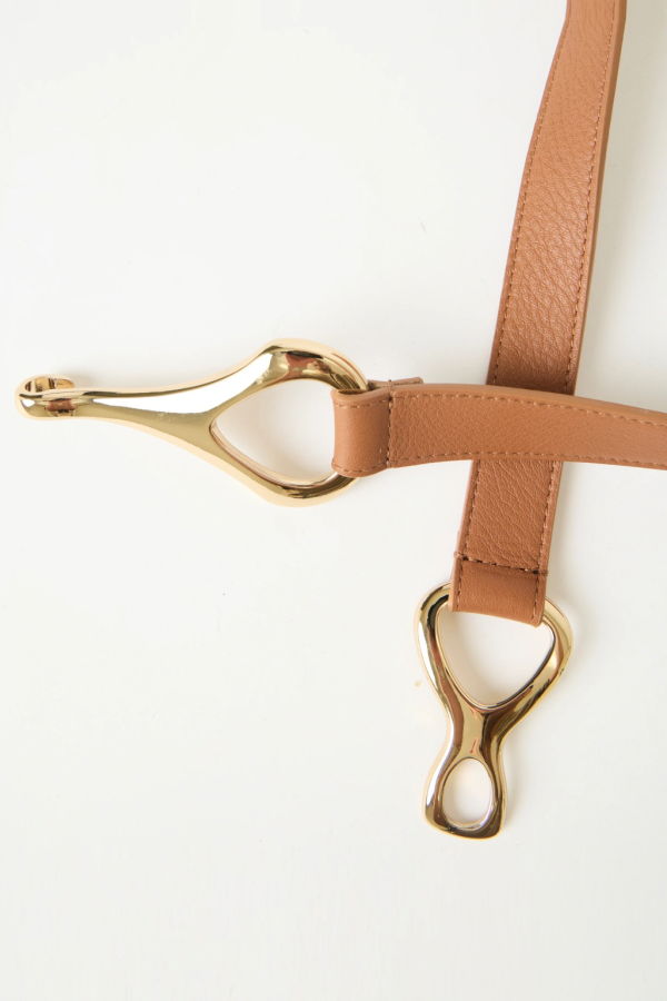 B-LOW THE BELT Gideon Belt - Cuoio/Gold