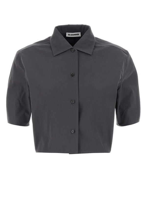 Jil Sander Dark Grey Poplin Shirt - Tarmac