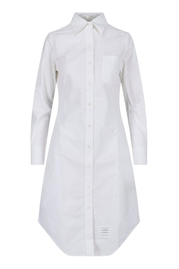 Thom Browne Midi Shirt Dress - White