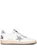 Golden Goose Ball Star With Glitter Star Detail Leather Sneakers - White - Thumbnail 1