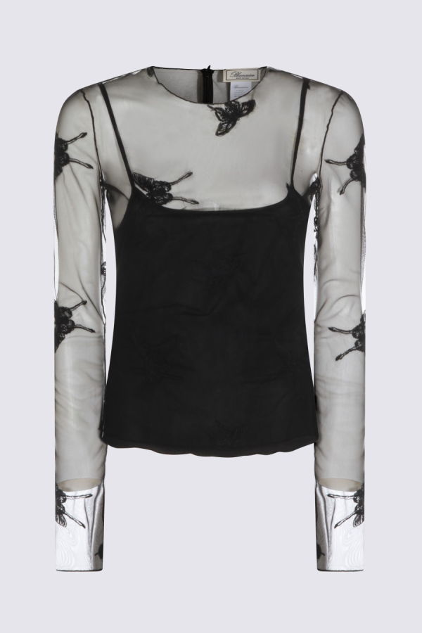 Blumarine Long Sleeve Top - Black