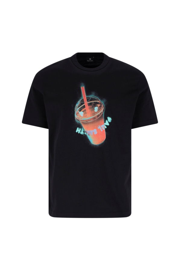 PAUL SMITH Logo Drink T-Shirt - Black