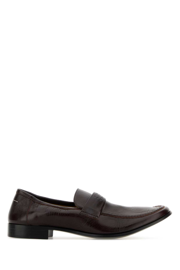 MM6 Maison Margiela Leather Loafers - Coffeebean