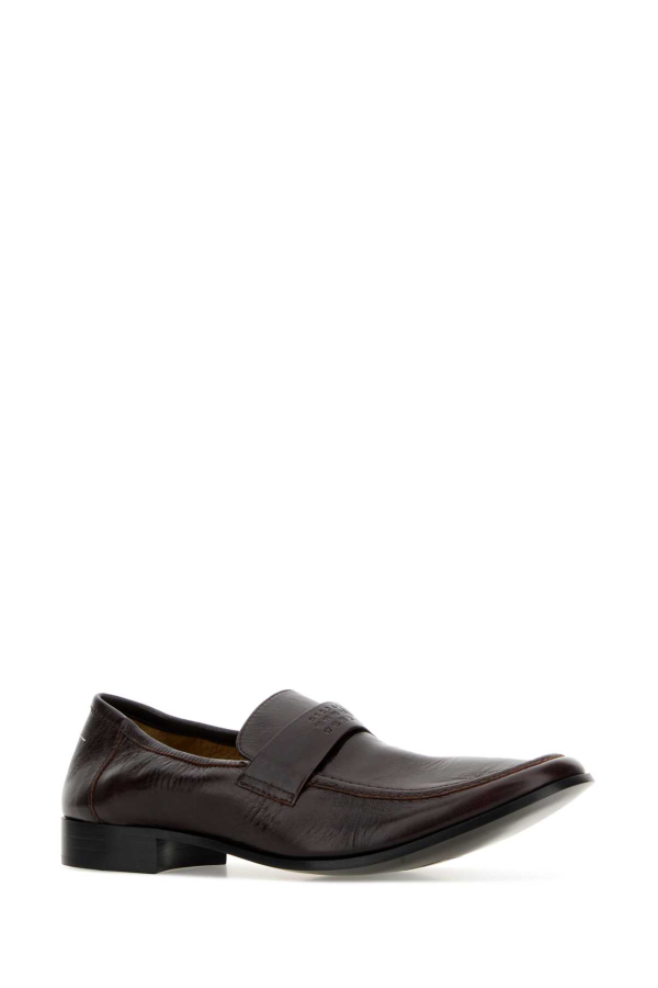 MM6 Maison Margiela Leather Loafers - Coffeebean