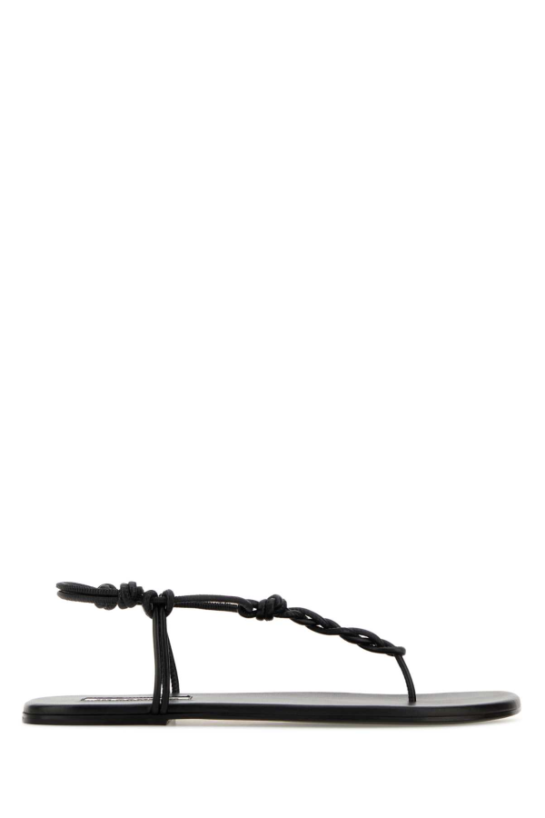 Jil Sander Leather Tangle Sandals - Black