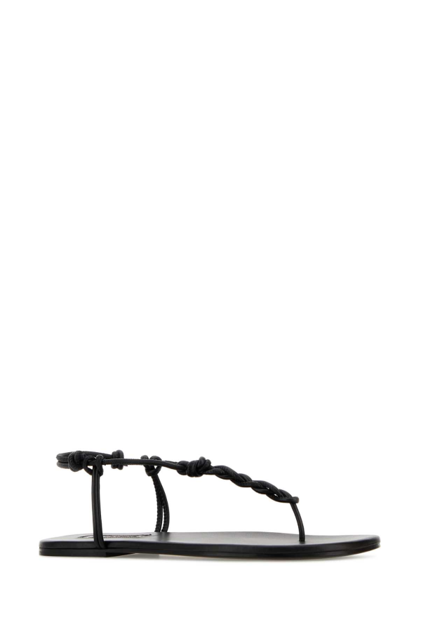 Jil Sander Leather Tangle Sandals - Black