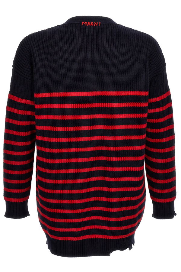 Marni Destroyed Effect Striped Cardigan - Multicolor