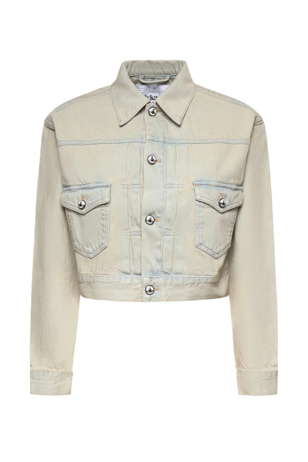 Vivienne Westwood Marlene Cropped Denim Jacket - Blue