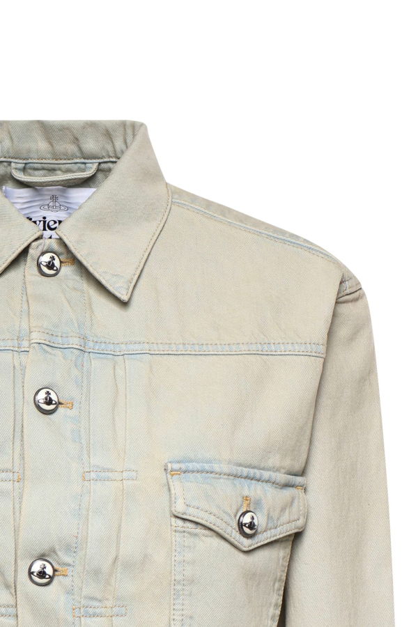 Vivienne Westwood Marlene Cropped Denim Jacket - Blue