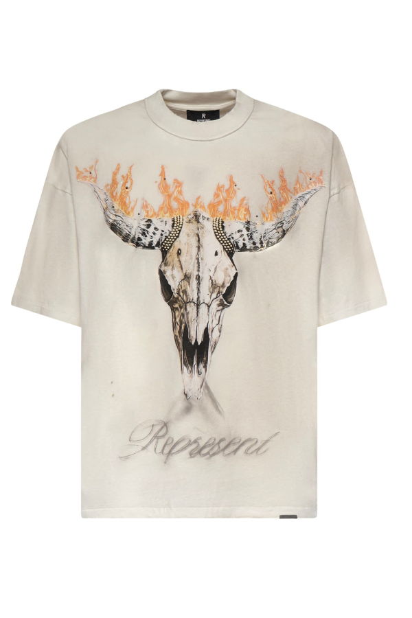 Represent British Cowboys Printed T-Shirt - Washed Ecru
