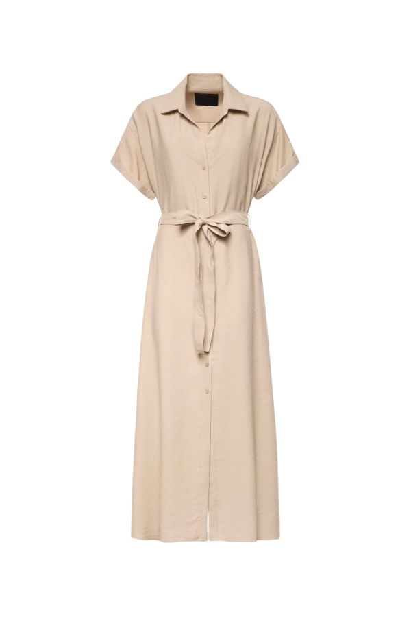 Dondup Long Viscose Gabardine Dress - Yeast