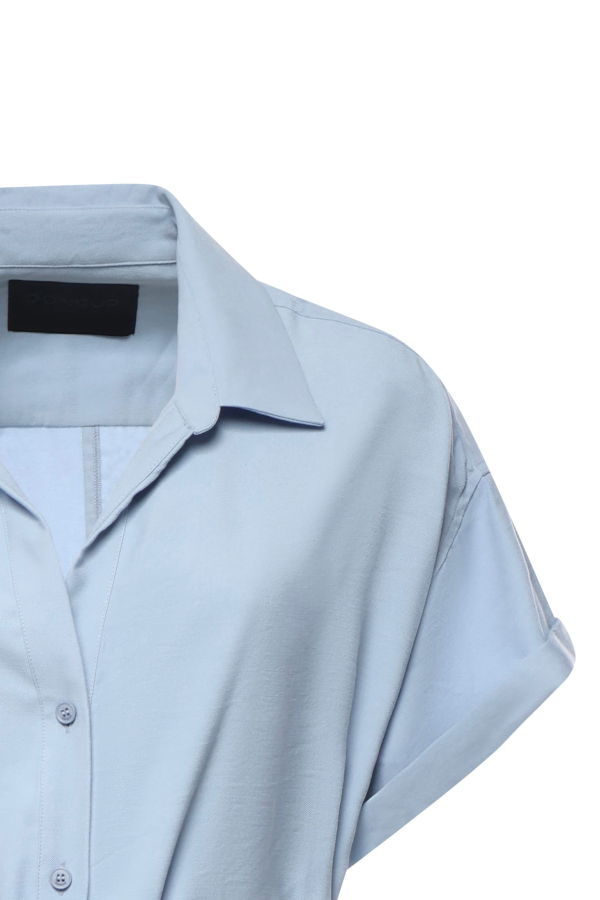 Dondup Long Viscose Gabardine Dress - Powder Blue