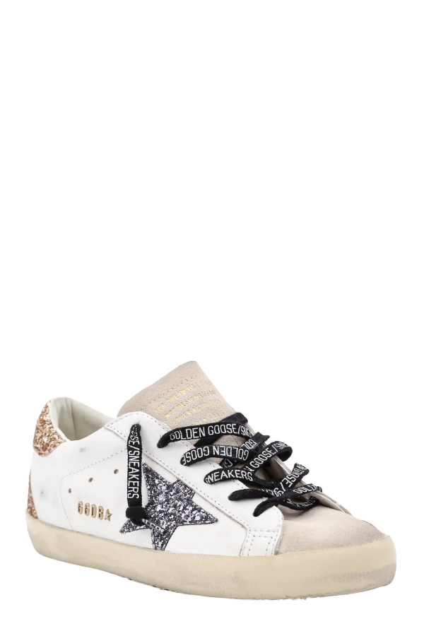 Golden Goose Super Star Classic With Spur Leather Sneakers - Optic White Seedpearl Black Go