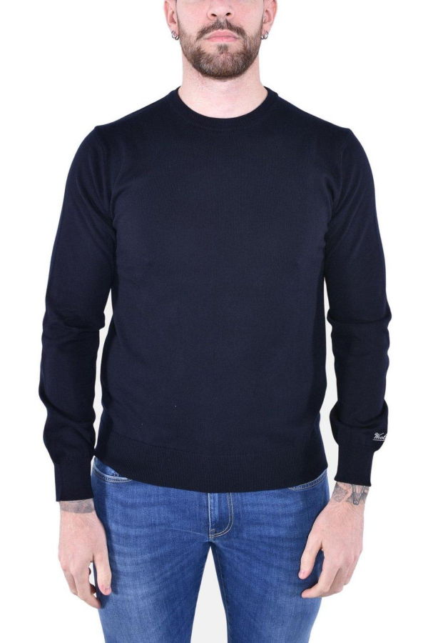 Woolrich Logo Embroidered Crewneck Jumper - Blue