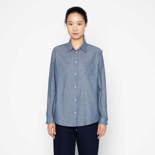 Naked & Famous Judy Shirt (Chambray With Multicolour Neps)