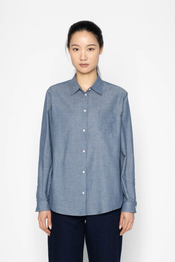 Naked & Famous Judy Shirt (Chambray With Multicolour Neps)