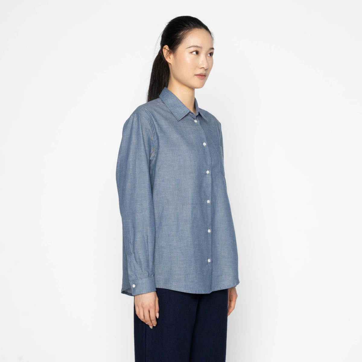 Naked & Famous Judy Shirt (Chambray With Multicolour Neps) - Image 2 of 6