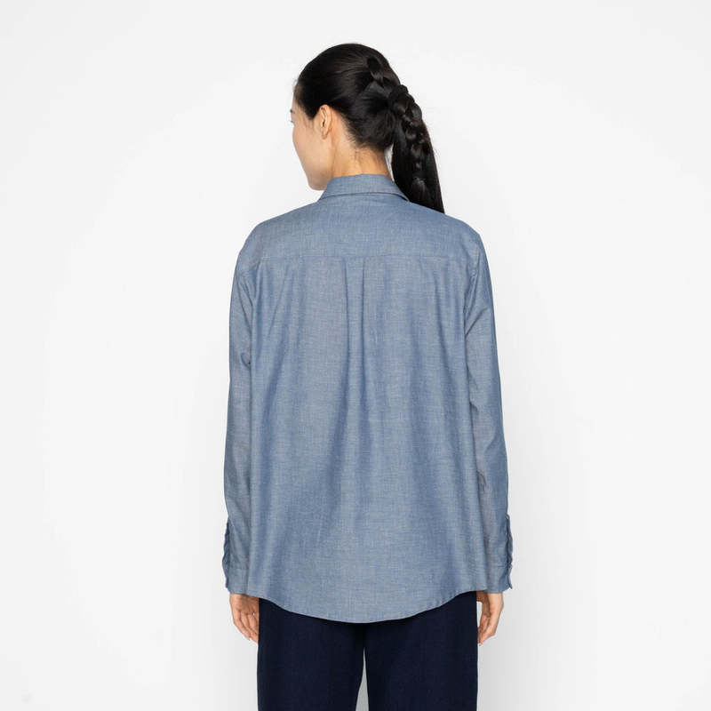 Naked & Famous Judy Shirt (Chambray With Multicolour Neps)