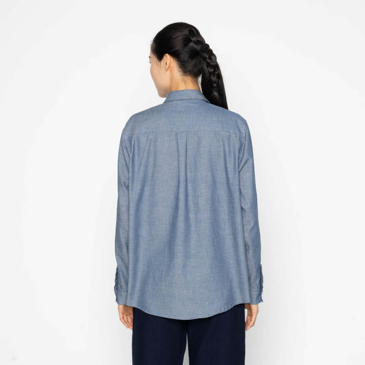 Naked & Famous Judy Shirt (Chambray With Multicolour Neps) - Image 3 of 6