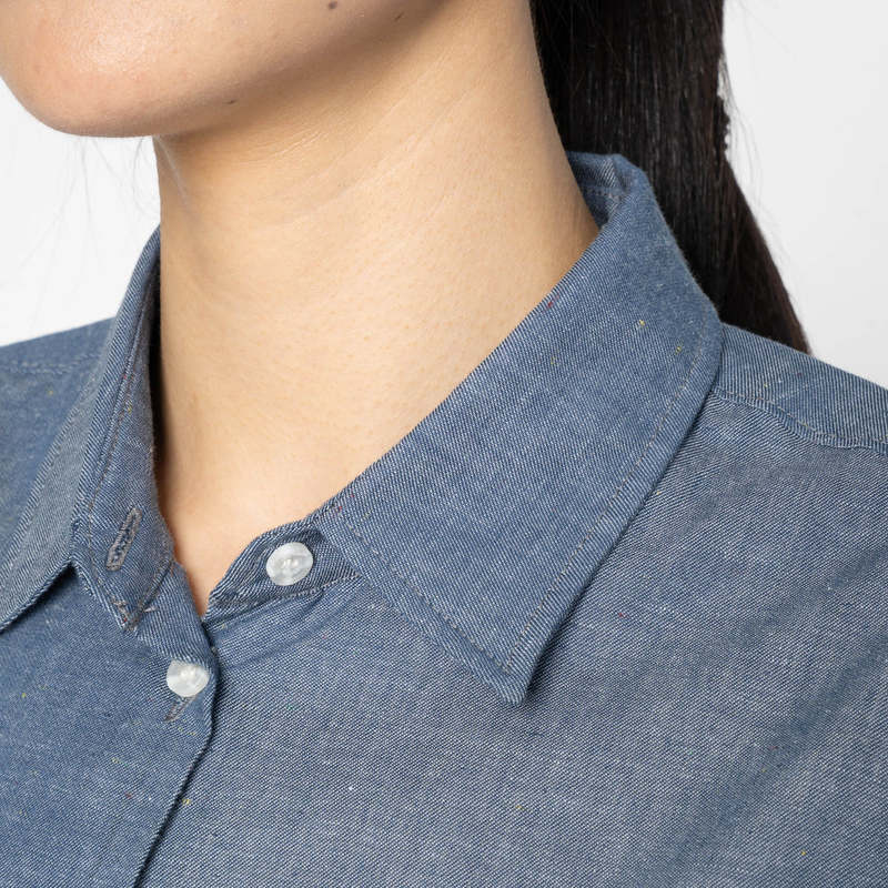 Naked & Famous Judy Shirt (Chambray With Multicolour Neps)