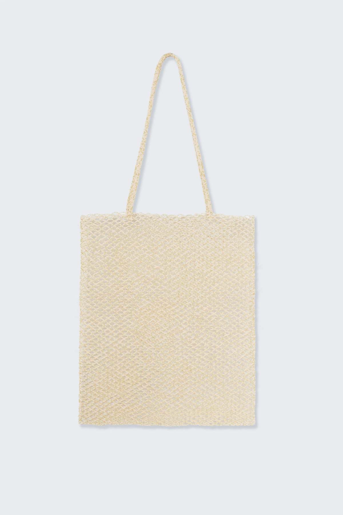 Cordera Handmade Beaded Tote Bag - Cream - Image 1 of 1