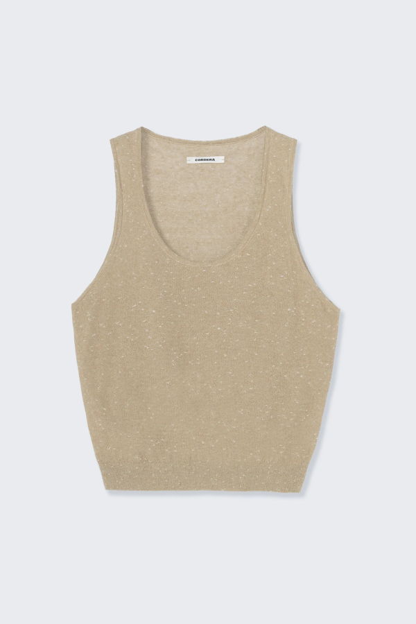 Cordera Linen & Cotton Flecked Tank Top