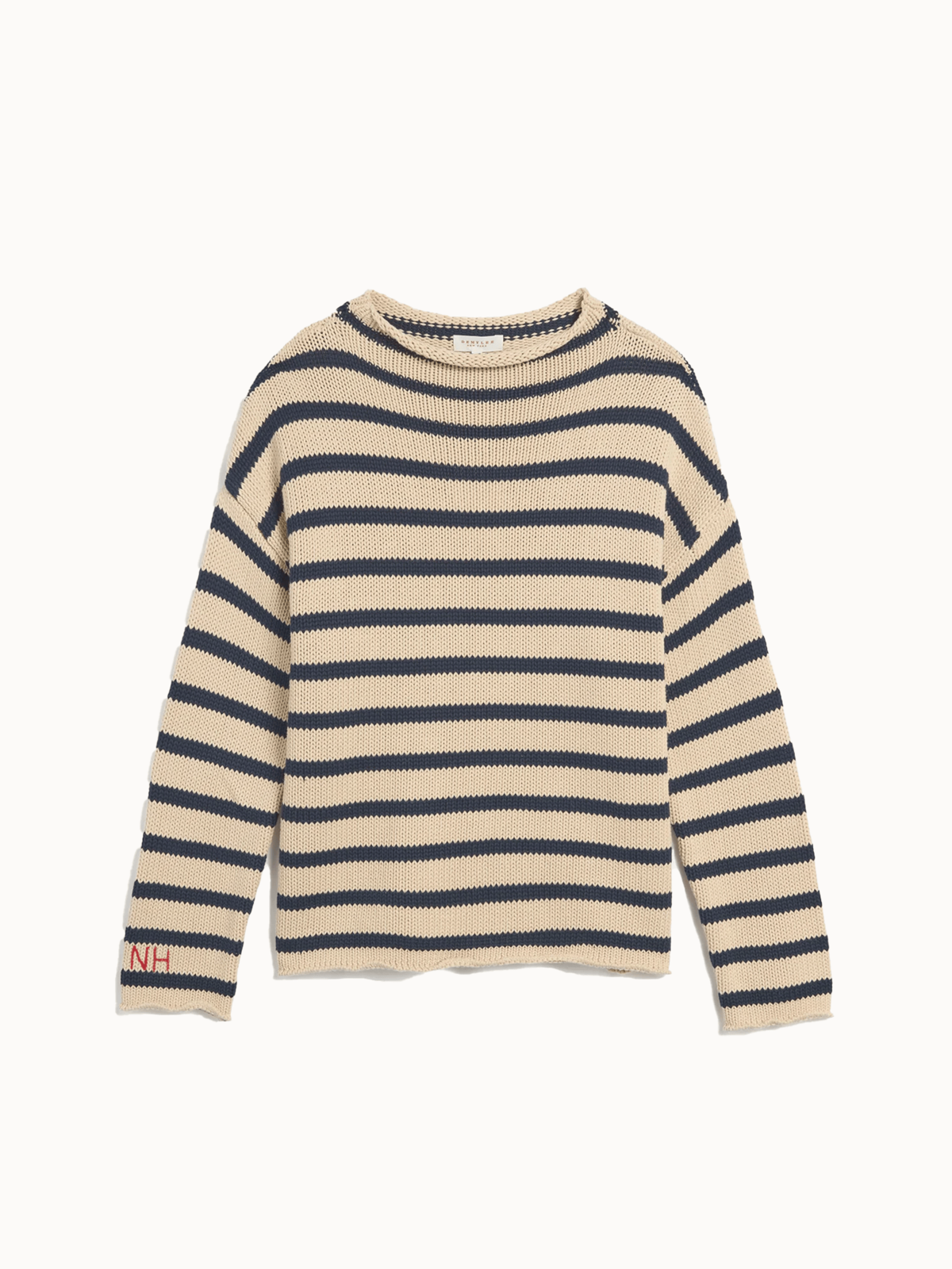 demylee Lamis Stripe Cotton Sweater - Natural / Navy - Image 1 of 3