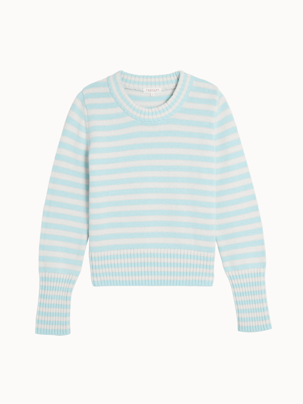 DEMYLEE Micha Stripe Cotton Sweater - Glacier / Off White DEMYLEE Micha Stripe Cotton Sweater - Glacier / Off White
