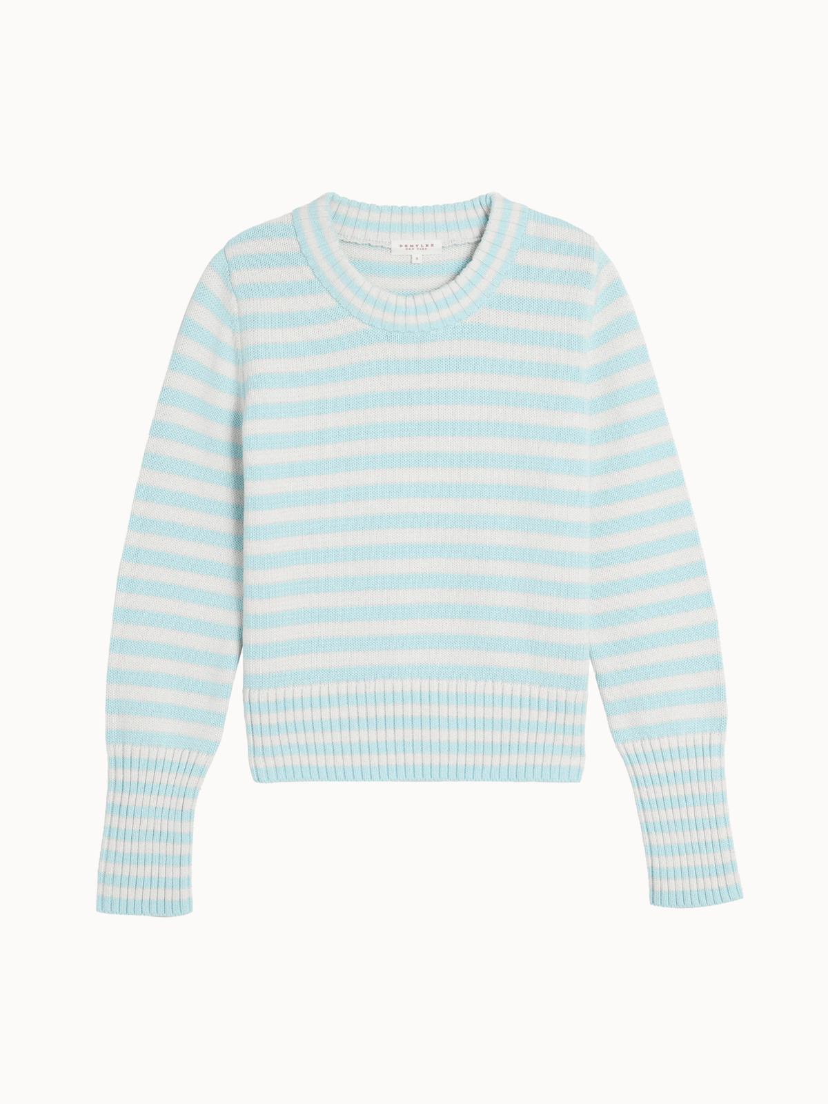 DEMYLEE Micha Stripe Cotton Sweater - Glacier / Off White - Image 1 of 2