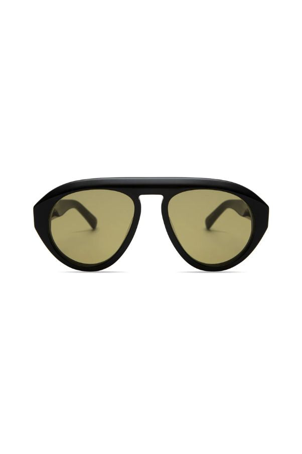 Elisa Johnson Val Sunglasses - Gloss Black/Olive Green