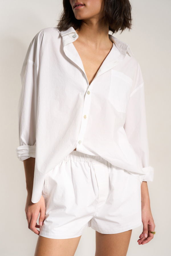 Be Idle The Poplin Button Down Shirt - White
