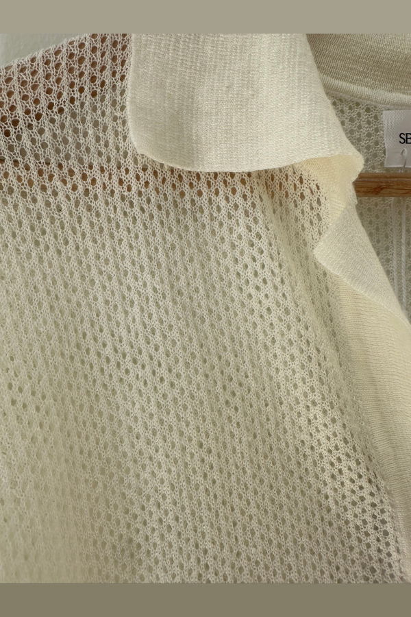 Self Contrast Autumn Boxy Polo - White