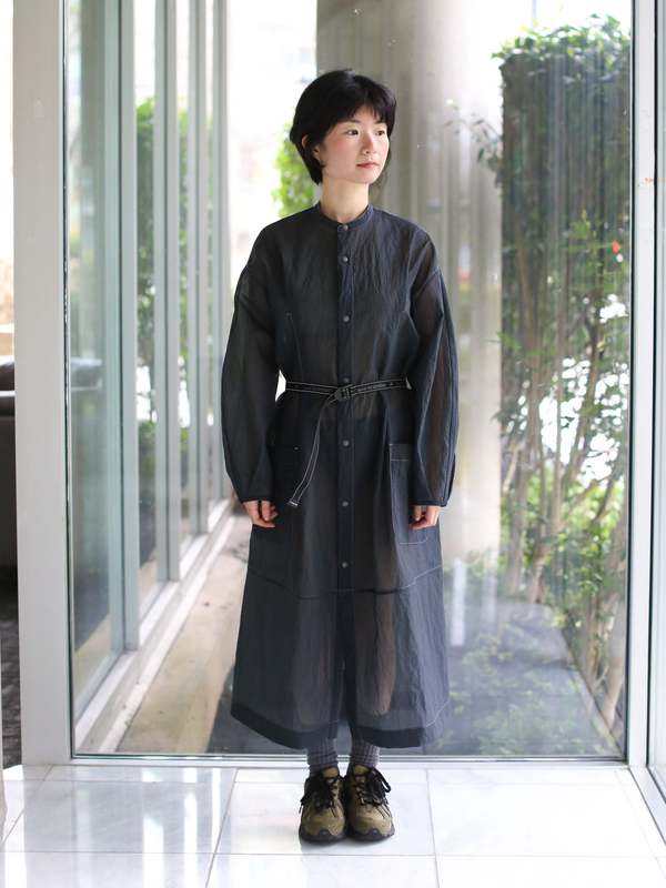 and wander Sheer Ripstop Dress/Jacket - Charcoal