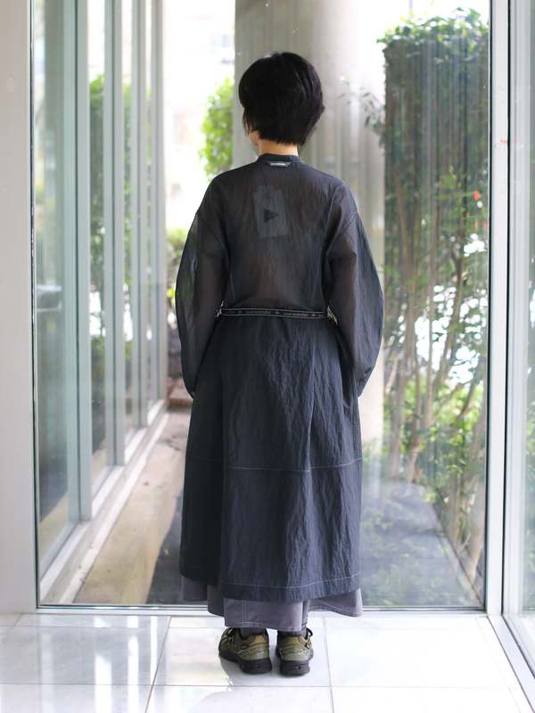 and wander Sheer Ripstop Dress/Jacket - Charcoal
