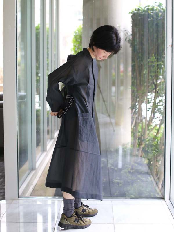 and wander Sheer Ripstop Dress/Jacket - Charcoal