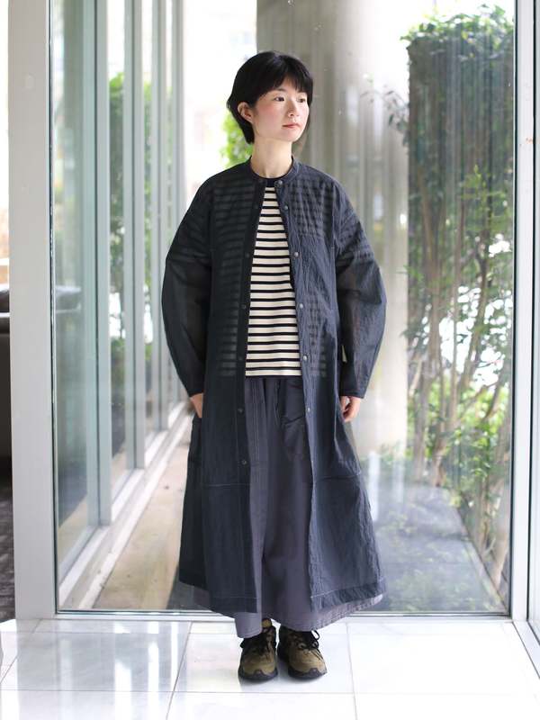 and wander Sheer Ripstop Dress/Jacket - Charcoal