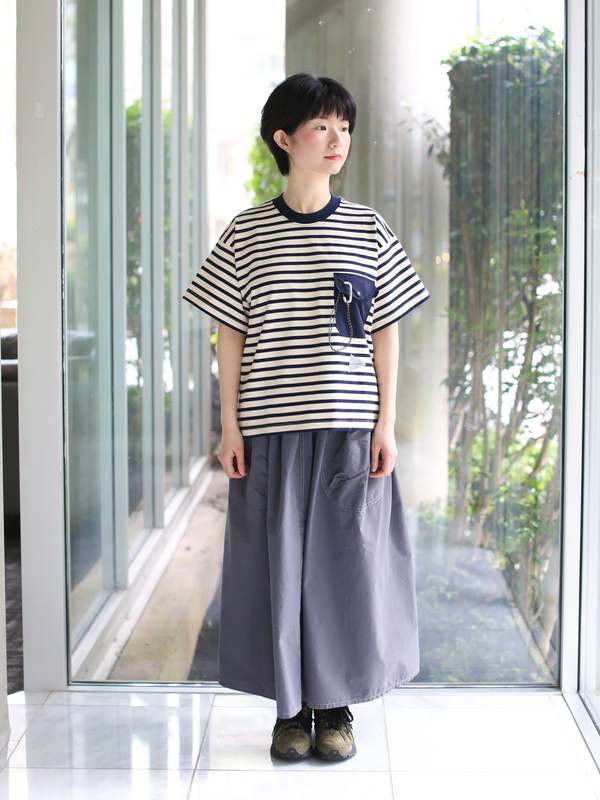 and wander Stripe Short-Sleeve Pullover Shirt
