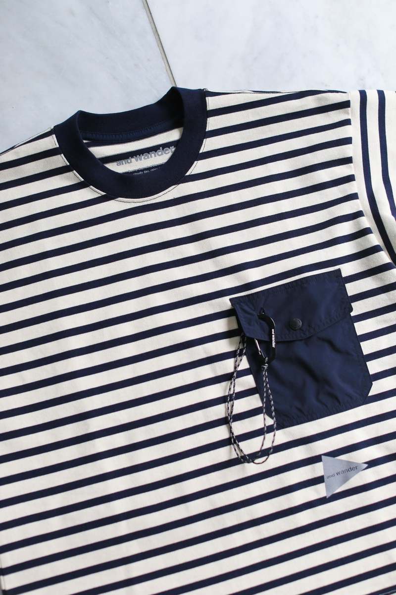 and wander Stripe Short-Sleeve Pullover Shirt