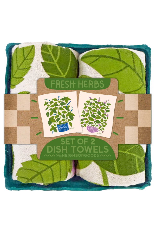 The Neighborgoods Fresh Herbs Dish Towel Set of 2
